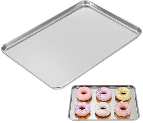 Kichvoe Plateau Inox Rectangulaire 13.78 X 9.84 X 0.59 Pouces Plateau De Service En Acier Inoxydable Pour Cuisine Barbecue Pique- Repas Desserts Et Rangement