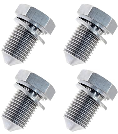 JNNJ 4 Pieces Universal Magnetic Oil Drain Plugs, Car Engine Oil Drain Plug, Aluminum Alloy Screw Magnetic Oil Pan Sump Return Drain Plug Bung, Drains Plug Engine, for Car, Motorcycle, Truck