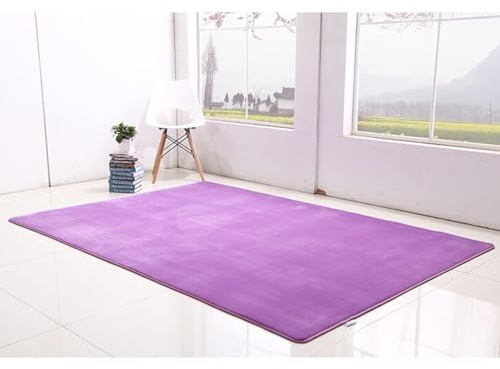 Fluffy Rugs Anti-Slip SHAGGY RUG Super Soft Faux Fur Carpet Mat Living Room Floor Bedroom- Purple (60 x 120 cm)
