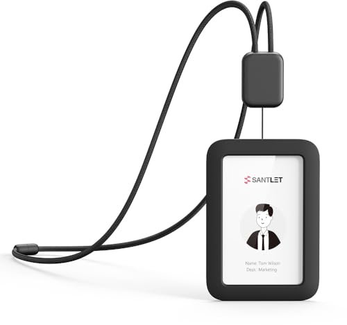 Ausziehbarer Premium-Ausweishalter mit Umhängeband, Sicherheitsschnalle, Vertikaler Ausweishalter aus Weichem Silikon für Büropersonal und Angestellte