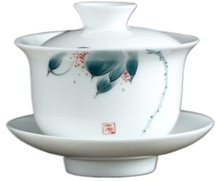 RWCCCRW Sopera de porcelana azul con tapa de Sancai para horno Ru, taza para hacer té en el hogar (monocolor)