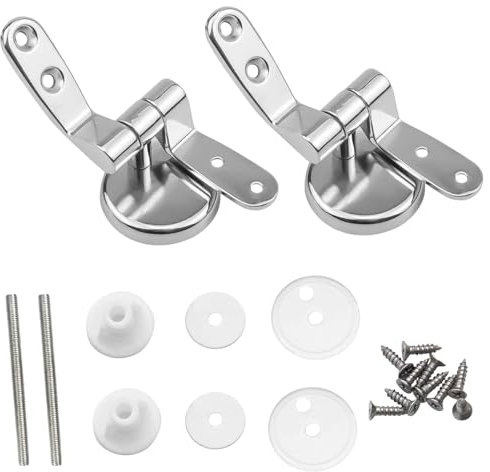 18 PCS Zinc Alloy Toilet Seat Hinge Set with Fittings and Repair Parts for Most Wooden, Resin, and MDF
