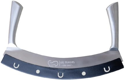 Les Plaisirs Du Chef – Extra scharfer Pizza Schneider/Pizzaschneider aus Edelstahl | Großes Wiegemesser 30,5 cm mit Doppelgriff | Pizzamesser & Pizza Cutter – Praktisches Pizza Zubehör