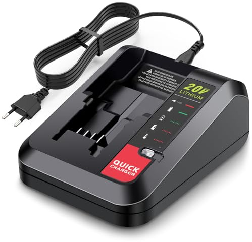 ASUNCELL Chargeur de Batterie Li-ION 2 A Compatible avec Les Batteries au Lithium Black & Decker, Chargeur Rapide 18V utilisable pour Black+Decker LBXR20, LBXR20-OPE, LB20, LBX20, LBX4020, LB2X4020,