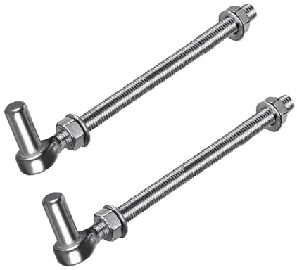 Pair Steel J Bolts Post Hinges Heavy Duty Gate Hinges Rustproof Door Hinges Corrosions Resistant Door Hinges for Outdoor Gate