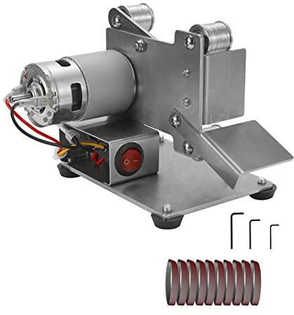 SXYKXYDL Adatto per KKMOON Mini levigatrice a Nastro elettrica Multifunzionale, smerigliatrice, lucidatrice Professionale Fai da Te, taglierina, affilacoltelli (Tipo 2 US)