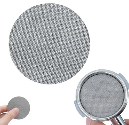 53.5mm Stainless Steel Coffee Filter for Espresso Machines, 1.7mm Thickness 150μm Espresso Filter Screen, Reusable Puck Screen Compatible with Sage Coffee Machine, Bottomless Portafilter
