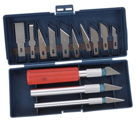 HEALSOPTHY 13stücke Schnitzmesser Set Zum Schneiden Gravieren Basteln Mit Austauschbaren Skalpellmessern Druckermodelle Holz Pappe Tapeten Und Dünnen Kunststoffplatten
