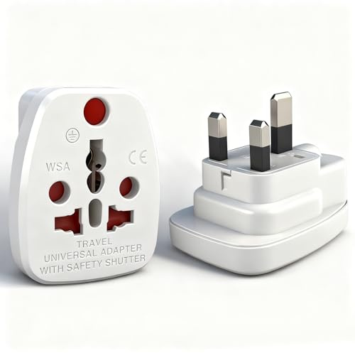 2 piezas adaptador enchufe inglés, adaptador de Reino Unido, adaptador tipo G para EE.UU. A/B, Reino Unido G, Sudáfrica M, India D, Europa C&E/F, Australia I, etc