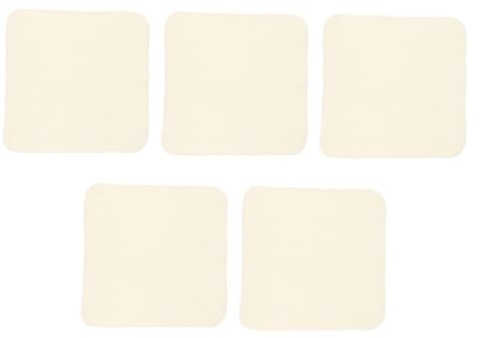 BESPORTBLE Lot de 5 Lingettes pour Bébé en Fibre de Bambou, Serviettes de Salive Réutilisables, Douces et Sûres pour Nourrisson, Visage et Repas