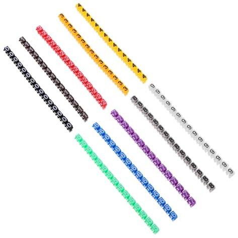 OSOLADY 150pcs Marqueurs de Câbles Multicolores Numérotés en Plastique Design Clip-on pour Fixer les Câbles Adaptés Bricolage et Usage Domestique