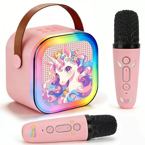 Mowtential Karaoke Maschine mit 2 Funkmikrofonen für Kinder und Partys