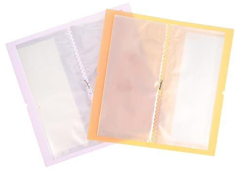 HONITANO 2pcs Sticker Collecting Album Large Capacity Transparent Stationery Storage Book for Stickers Memos and Notes Organizer Holder in Pastel Yellow and Purple