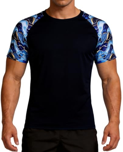 Charmo Mens Rash Vest UPF 50+ Quick Dry Rash Guards T-Shirt | Sun Protection, Breathable, Stretchy, Water Sports