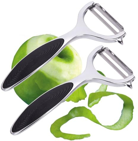 TOYANDONA Pelaverdure in Acciaio Resistenti con Impugnatura Antiscivolo Sbucciatore Multifunzionale per Patate Verdure e Mele Strumento Cucina Resistente e Sicuro per Appenderlo
