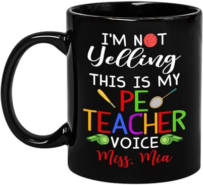 'This is My Pe Teacher' röst kaffemugg keramisk tekopp hållbar resemugg roliga gåvor för jubileum firande alla hjärtans dag kontor 330 ml