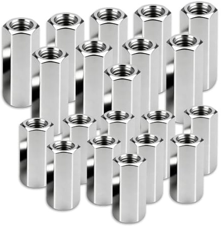 20 Stück Langmutter M8 x 30mm/M10 x 40mm, Sechskant Verbindungsmuttern | Gewindehülsen, Stangenmutt M8 M10, Sechskant Gewindemuffen, Distanzmuffen für Haushalts Büro