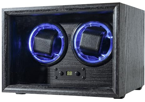Bobinador de reloj para relojes automáticos de 2/4/6/8, rotador de reloj para Rolex 15 modos de rotación, caja de visualización de luz blanca, caja de bobinador de relojes con adaptador, regalo para