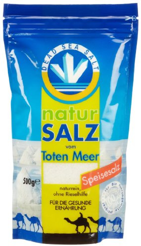 Totes Meer Natur Speisesalz, 8er Pack (8 x 500 g Beutel)
