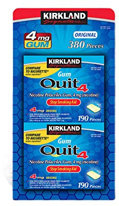 4mg Kirkland Nicotine Polacrilex GUM Original 380 Pieces 4 Mg Stop Somking Aid
