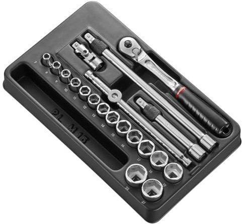 Facom Mod. jl171 – 36 Modul 6 Kant Einsätze Ratsche Verriegelung, Mehrfarbig, 3/8