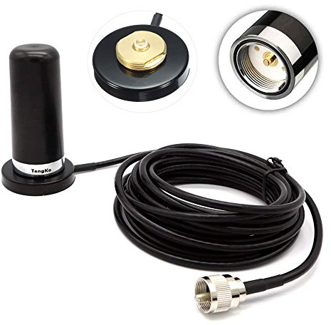 TengKo NMO Dual Band Hochleistungsantenne für Auto Mobilfunk UHF VHF 400-470 136-174MHZ und Mount Magnetbasis für Mobilfunkgeräte PL259 Steckverbinder für Yaesu Kenwood Vertex Icom Mobile Radios