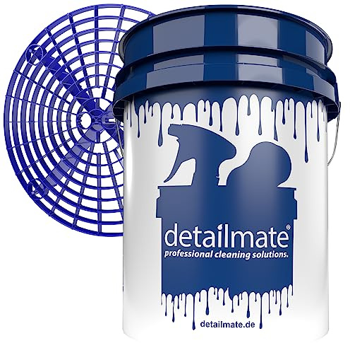 detailmate Auto Wascheimer 5 GAL (ca.20 Liter) weiß, Grit Guard Eimer Einsatz blau Wash Bucket 5 Gallon Verstärkt, Extra Dicke Wandung, für Deckel Gamma Seal LID geeignet
