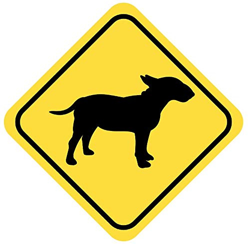 Samunshi® Bullterrier Warnschild Warndreieck Aufkleber Achtung Vorsicht Hund - 20x20cm mehrfarbig