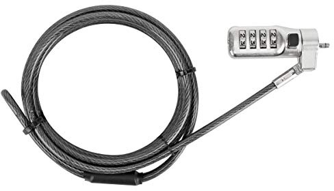 Targus DEFCON 3-in-1 Lock, Resettable Combination Retail Lock for Laptop Computer and Desktop Security Cable (ASP86RGL)