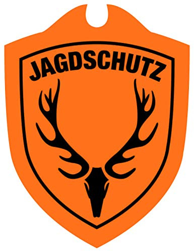 Waidmannsbruecke JAGDSCHUTZ Saugnapf Autoschild Hubertushirsch mit und ohne Länderwappen (Hubertushirsch Orange)