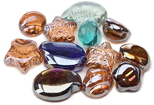 mesbilles - 15 Billes Plates de la Mer - Bille Forme en Verre 16 mm