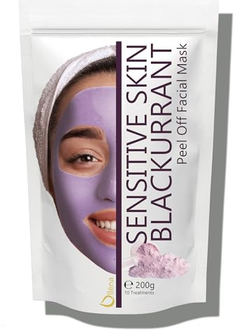 Oïléna - Masque Peel-Off au Cassis pour Peaux Sensibles | Anti-Inflammatoire | Revitalisant | Masque d'Alginate Gélifiant en Poudre | Détoxifiant et Hydratant | 200g, Transparent, Lot de 1