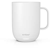 Ember Temperature Control Smart Mug 2-414 ml App-Controlled and Rechargeable Heated Coffee Mug with Intelligent LED Display, 80 Min Battery Life and Improved Design, White