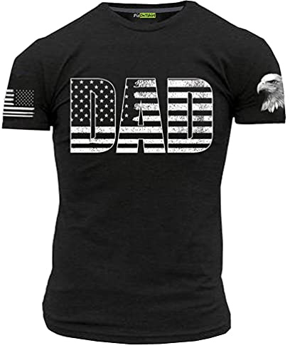 PicOnTshirt Military Dad Shirt for Father, Army Marine Tshirts for Men