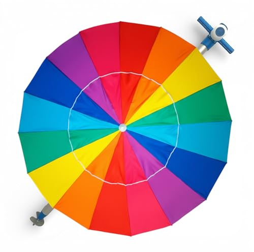 pincho Parasol de 240 cm, 16 baleines en fibre de verre, tissu en polyester avec protection solaire UPF50+ (bloque 99% des rayons UV), parasol de plage/jardin en aluminium de 2,4 m de diamètre.