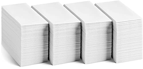 JINYUDOME Disposable Bathroom Guest Towels, Linen Feel Napkins, Cloth Like Hand Towels, Party Napkin, Soft and Durable, Ideal for Party Activities, Wedding and Daily Home Use, Pack of 200, White
