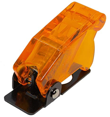 Lumonic Flip-Cover in arancione trasparente per interruttore a levetta con diametro Ø12mm I Copertura di protezione in plastica per interruttore a levetta I Per auto e casa