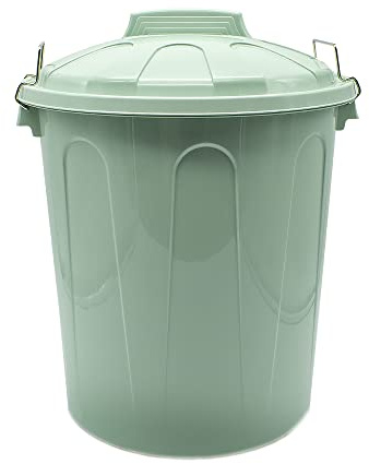 CABLEPELADO Cubo de Basura con tapa, Cubo basura Industrial, Cubo basura Plástico con asas metálicas, Contenedor residuos, 40 cm alto x 33 cm Diámetro superior, Capacidad 21 Litros, Verde