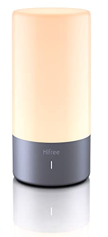 Hifree Tischlampe, LED-Berührungssensor, Nachttischlampe, einstellbares warmweißes Licht, farbwechselndes Nachtlicht (RGB) für Schlafzimmer