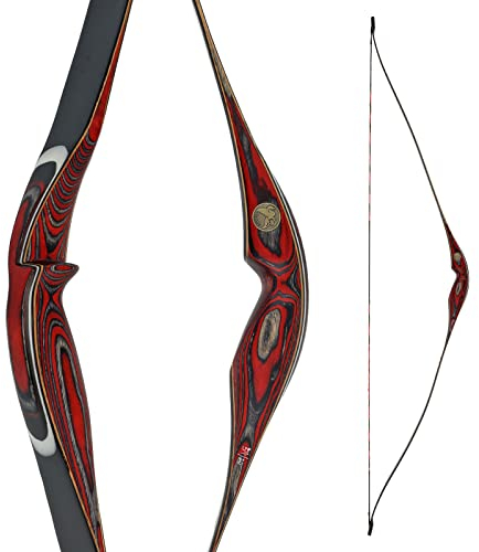 DRAKE ARCHERY Elite Scarlet - 54 Zoll - 20-45 lbs - Hybridbogen (eine Kombination aus Recurvebogen und Langbogen) (25 lbs, Linke Hand)