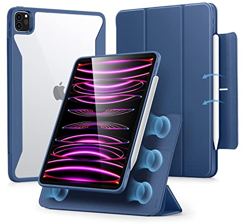 ESR für iPad Pro 12.9 Hülle 2022/2021 (6/5 Gen), Rebound 360 Serie, Blau | Abnehmbare Magnetische Abdeckung, Vertikaler Ständer, mit Stiftladen und -aufbewahrung