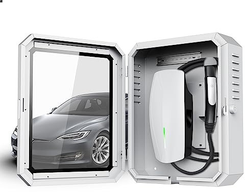 Charger Box for Tesla Gen 3, Outdoor Wall Charger Cover for Tesla Accessories, Rainproof Dustproof Wall Connector Charging Cable Organizer Tesla Charger Lock Box