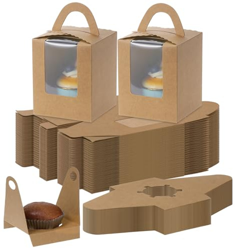 TsunNee Cupcake-Boxen mit verstellbaren Einsätzen, Papier-Bäckerei-Boxen für Weihnachten, Geburtstag, Hochzeit, Babyparty, Partyzubehör, 30 Stück
