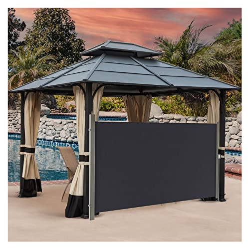 bujnie Seitenmarkise Ausziehbar Markise Windschutz Blickdicht Sichtschutz Seitenrollo mit Wandhalterung für Garten, Balkon, Terrasse (Color : Dark Gray, Size : 63x118inch/160x300cm)