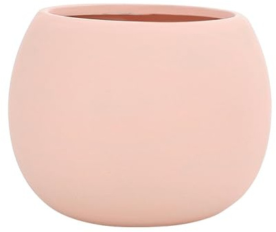 ESTINTENG Estilo nórdico, simple, colorido, maceta de cerámica transpirable, maceta suculenta, planta verde, bola redonda, maceta de interior, maceta de tierra, polvo de piel, trompeta