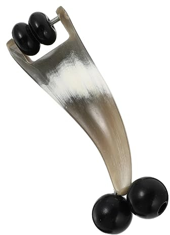 Massagegerät aus Ochsenhorn mit Doppelkopf und Griff Schwarz | 1 Stück, Kompakte Ausführung für Reisen, Ergonomische Form, Rollenmassage