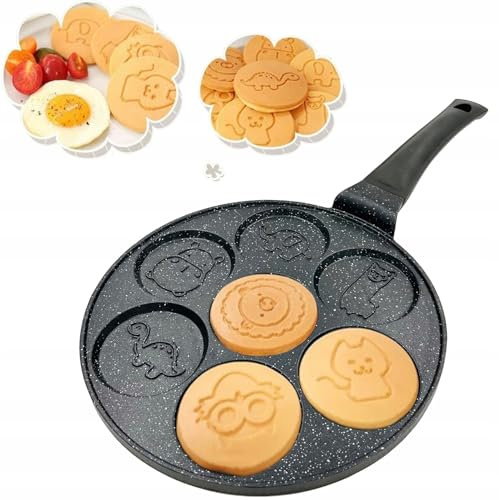 Pfannkuchen Formen Kinder Tier Pfannkuchenpfanne Induktion Gas Pfannkuchen Grillpfanne Ei Bratpfanne Spiegelei Waffel Tiere Crêpe Pan Nonstick Pfannkuchen Maker Bratpfanne mit Tieren, Omelett