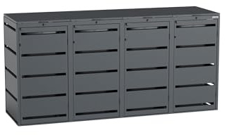 Dagobert Mülltonnenboxen für 120 Liter Mülltonne stabile Mülltonnenbox 4er | Verzinkter Stahl, Robuste Mülltonnenverkleidung, Verwendbar als Paketbox, Mülltonnen Unterstand