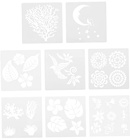 SEWACC 16 Stk Malvorlage schablonen kunst für kinder Scrapbooking Sprühnebel Schablone Vorlagen für Blumenmalerei Kinder zeichnen Formen Anlage Schimmel Lineal aus Spitze das Haustier
