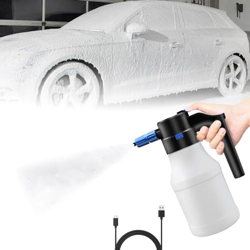 CXINLky Pulvérisateur de mousse électrique 1500 ml pour voiture avec angle de 75 °, pulvérisateur de mousse USB à piles pour la maison et le jardin - 1 pièce